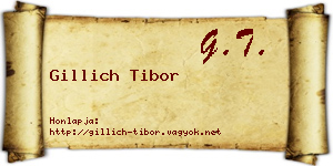 Gillich Tibor névjegykártya